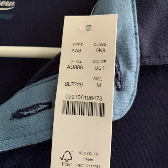 NWT. JCrew Performance Navy Polo - Men Size Medium - Picture 3 of 4